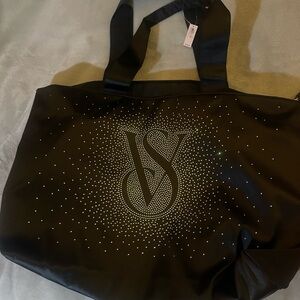 Victoria's Secret Black Tote with Silver Accents